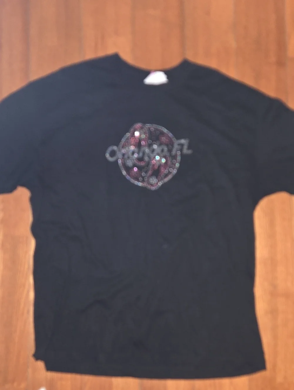 Black Short Sleeve Tee with Orlando FL Rhinestone